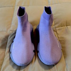 Balenciaga lilac/lavender sock boots size 13-1 like new, worn only once.